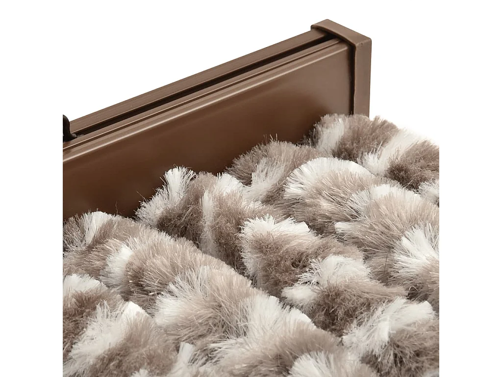 Rideau anti-mouches taupe et blanc 56x200 cm chenille