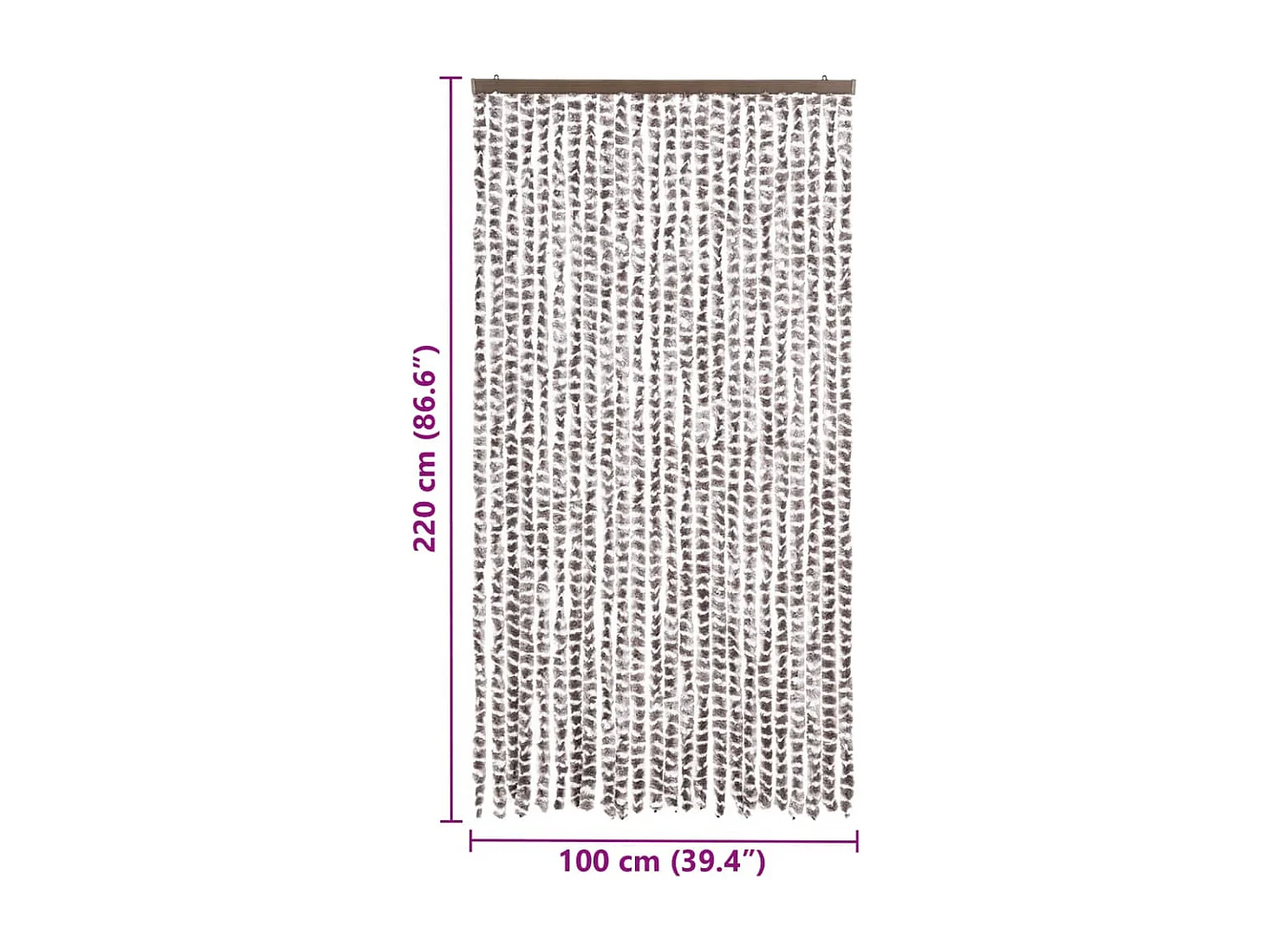 Zanzariera Taupe e bianco 100x220 cm Ciniglia