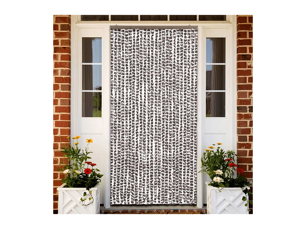 Moustiquaire Taupe et blanc 100x220 cm Chenille