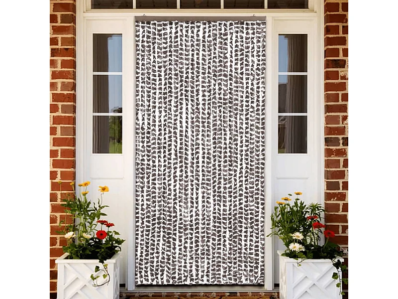 Moustiquaire Taupe et blanc 100x220 cm Chenille