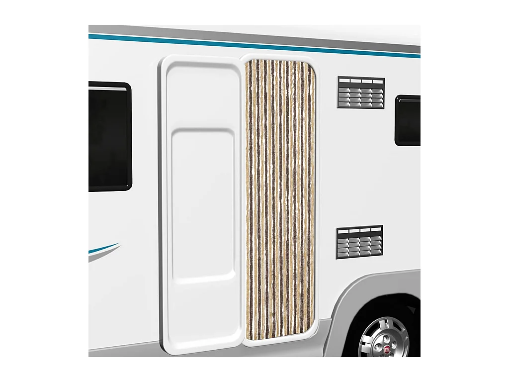Donkerbruin en beige vliegengordijn 56x185 cm chenille