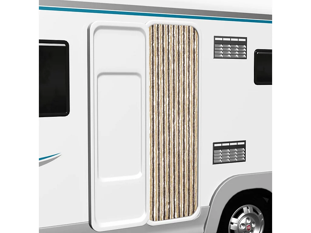 Dunkelbrauner und beiger Fliegenvorhang 56x185 cm Chenille