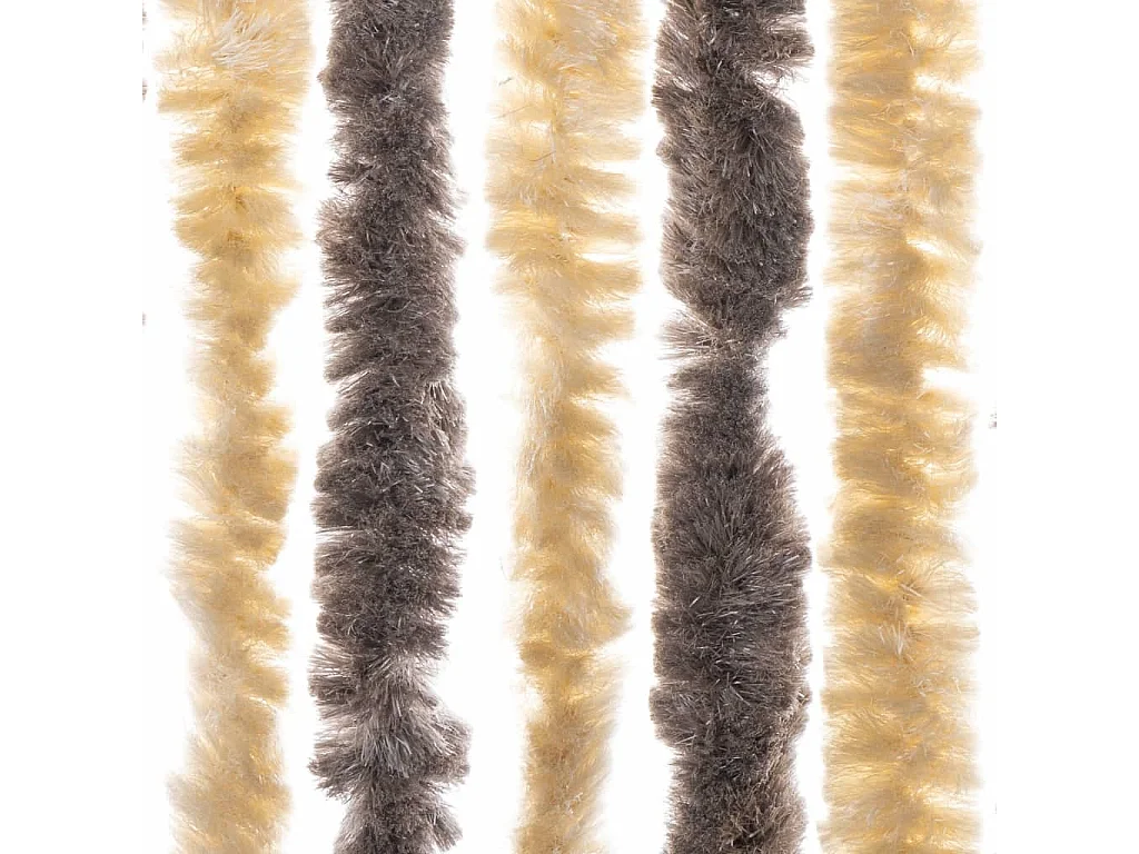 Dunkelbrauner und beiger Fliegenvorhang 56x185 cm Chenille