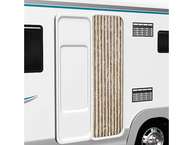 Dunkelbrauner und beiger Fliegenvorhang 56x185 cm Chenille