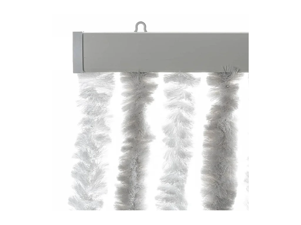 Hellgrauer und weißer Fliegenvorhang 90x220 cm Chenille