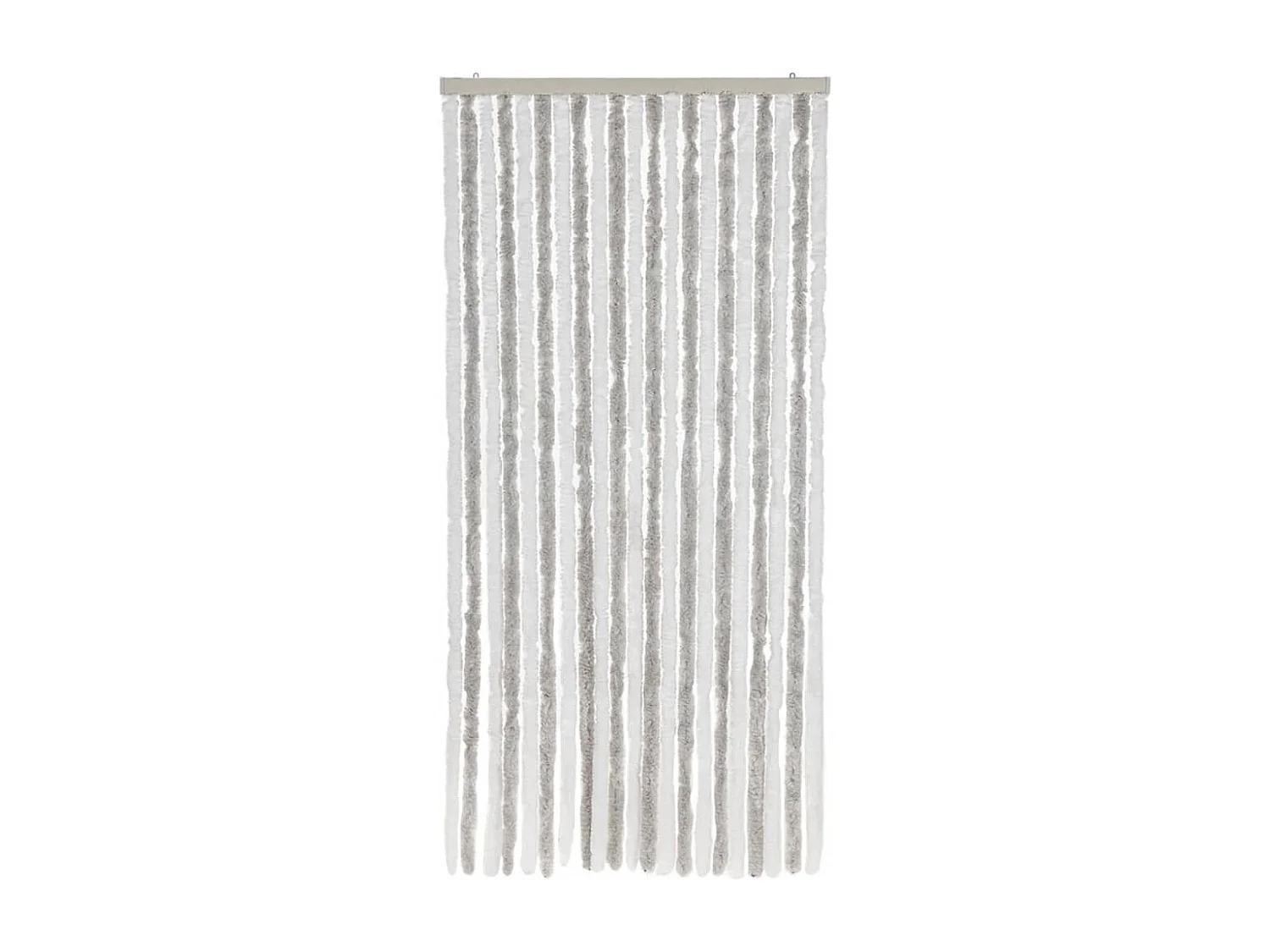 Rideau anti-mouches gris clair et blanc 90x220 cm chenille