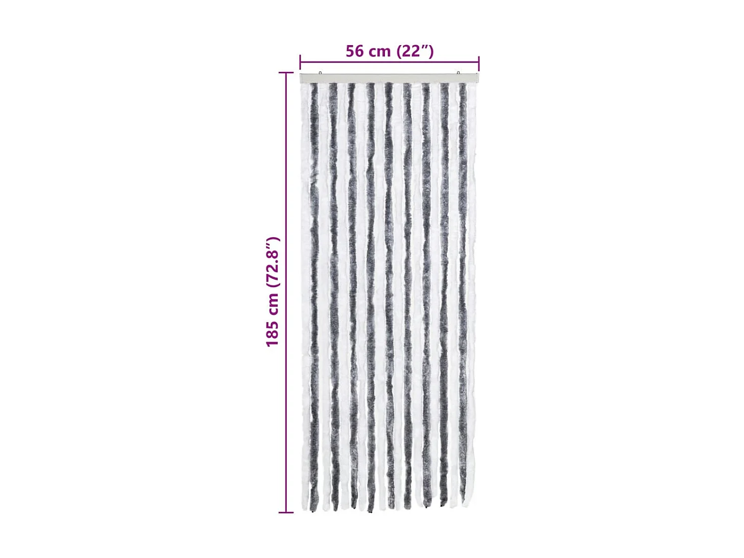 Mosquiteiro cinza e branco 56 x 185 cm Chenille