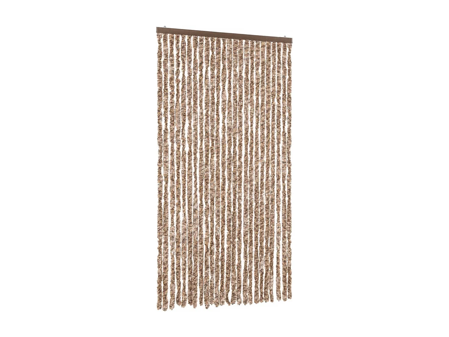 Rideau anti-mouches beige et marron foncé 100x220 cm chenille