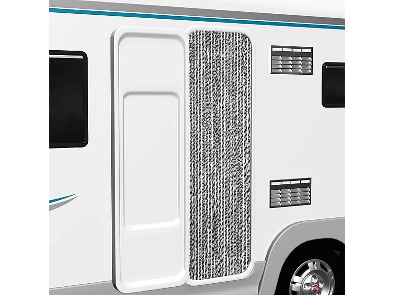 Grauer und schwarz-weißer Fliegenvorhang 56x185 cm Chenille