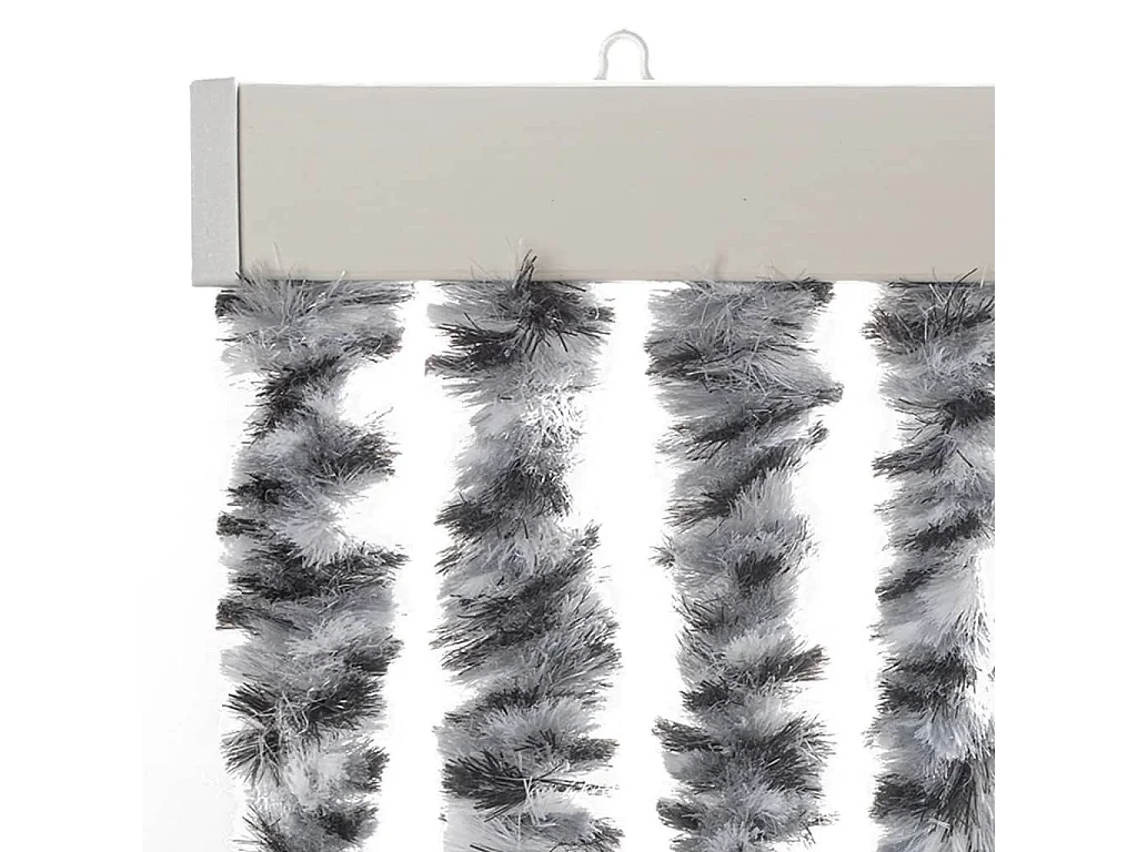 Grauer und schwarz-weißer Fliegenvorhang 56x185 cm Chenille
