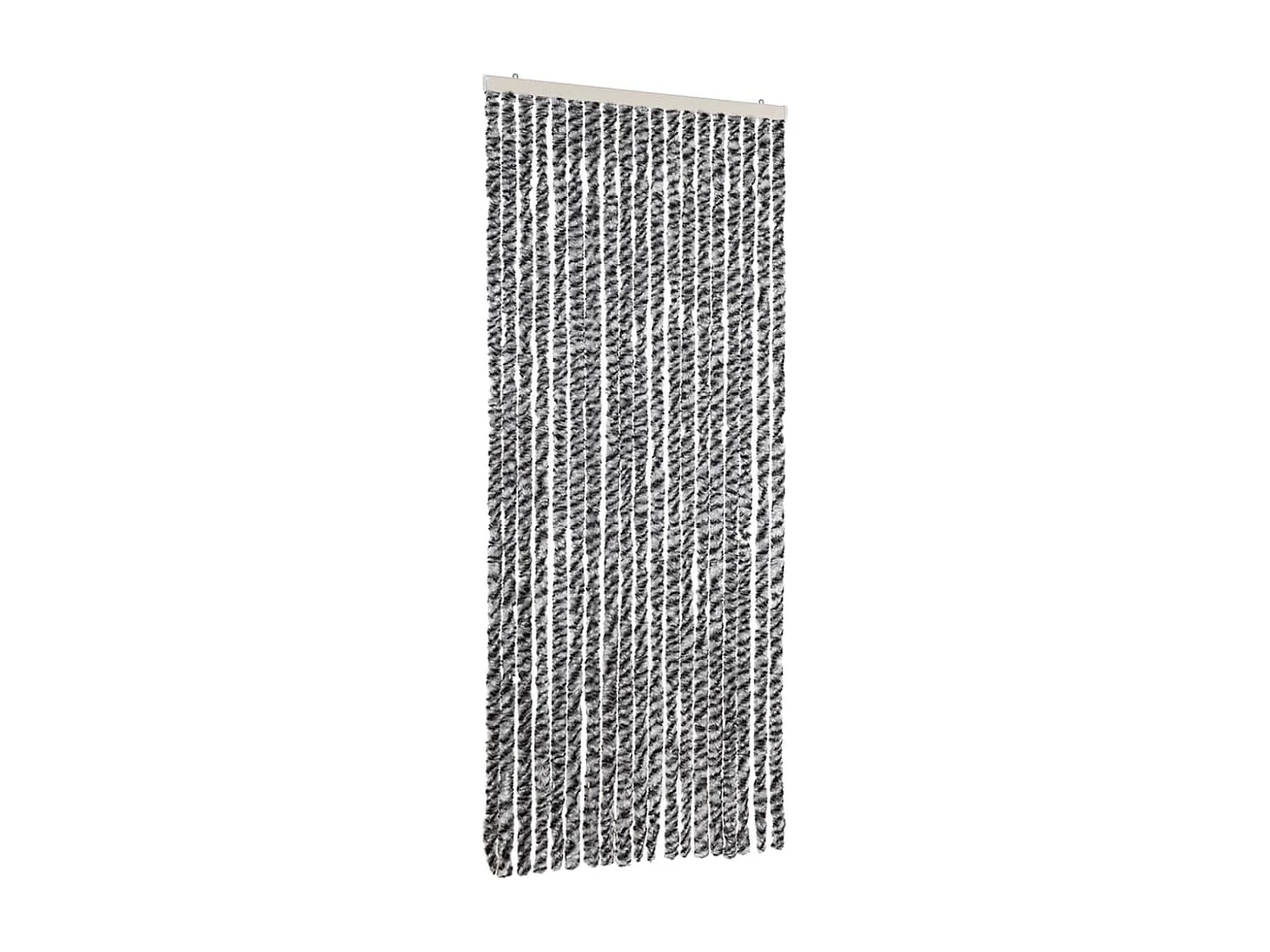 Rideau anti-mouches gris et noir et blanc 56x185 cm chenille
