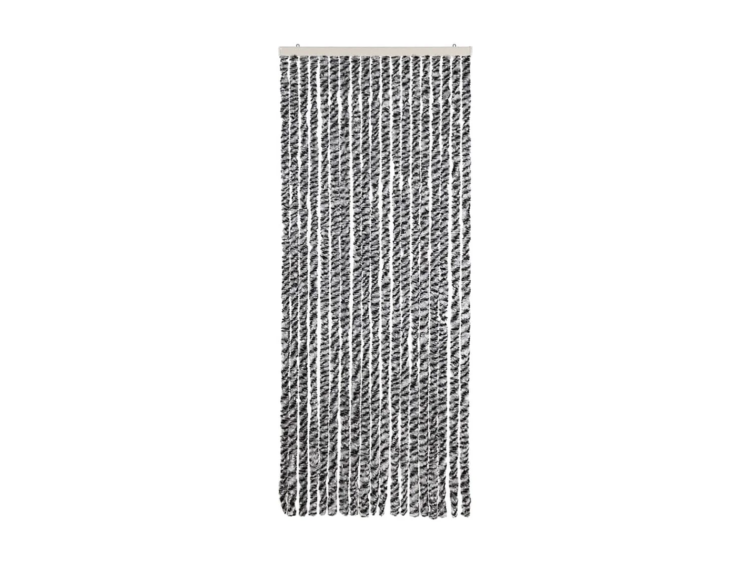 Rideau anti-mouches gris et noir et blanc 56x185 cm chenille