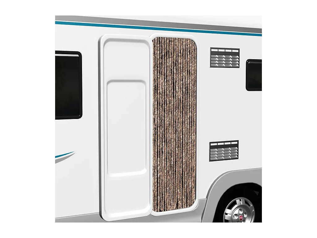 Rideau anti-mouches beige et marron foncé 56x185 cm chenille
