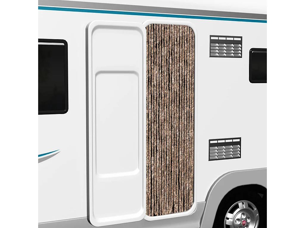 Rideau anti-mouches beige et marron foncé 56x185 cm chenille