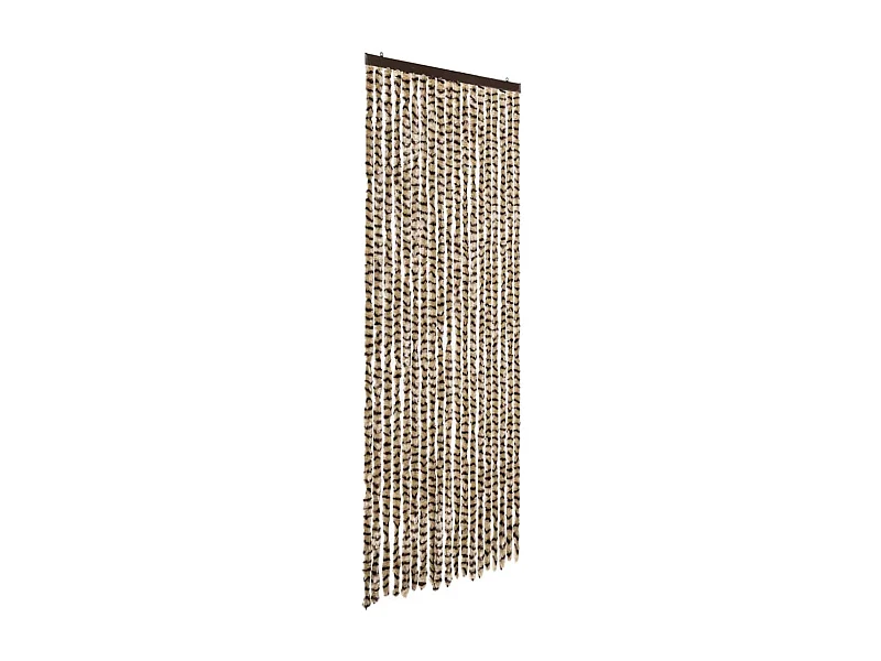 Rideau anti-mouches beige et marron 56x200 cm chenille
