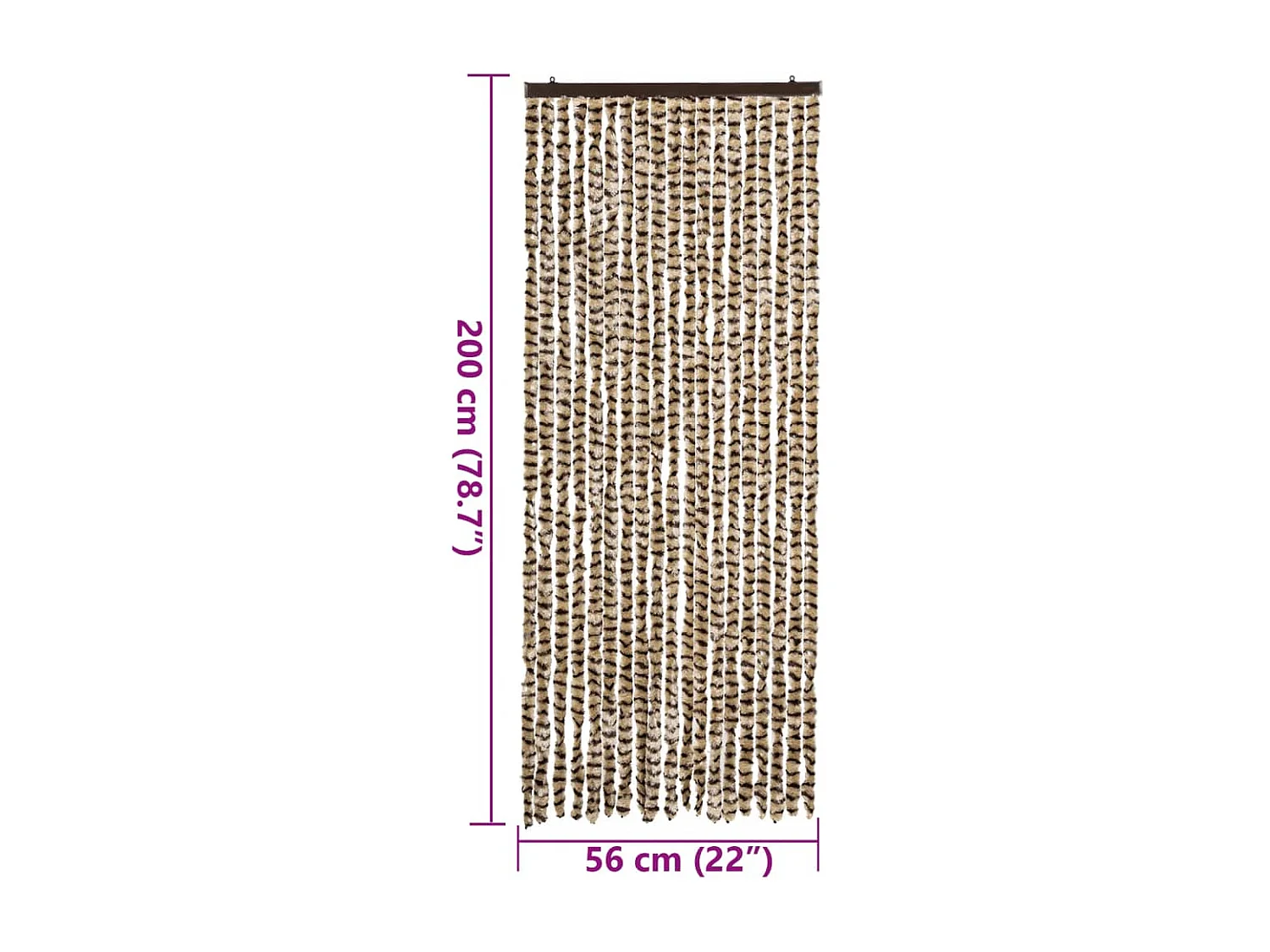Rideau anti-mouches beige et marron 56x200 cm chenille