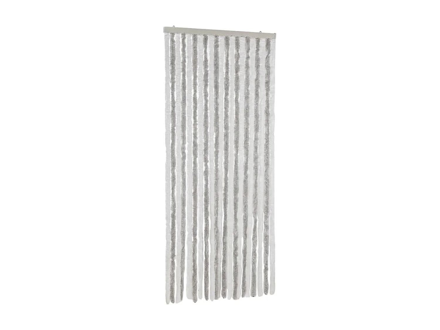 Cortina mosquiteira chenille cinza claro e branco 90x200 cm