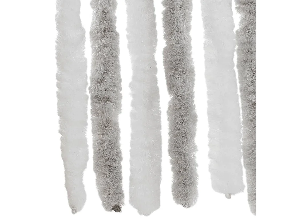 Cortina mosquiteira chenille cinza claro e branco 90x200 cm