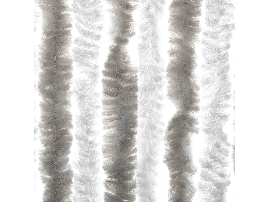 Cortina mosquiteira chenille cinza claro e branco 90x200 cm