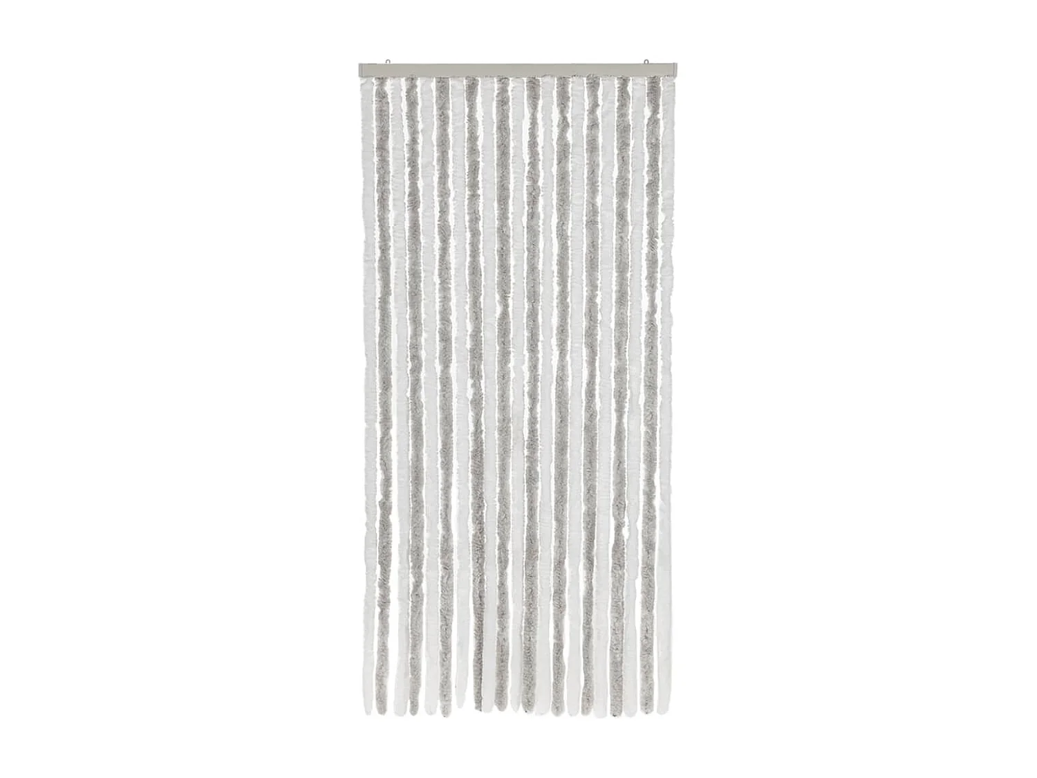 Cortina mosquiteira chenille cinza claro e branco 90x200 cm