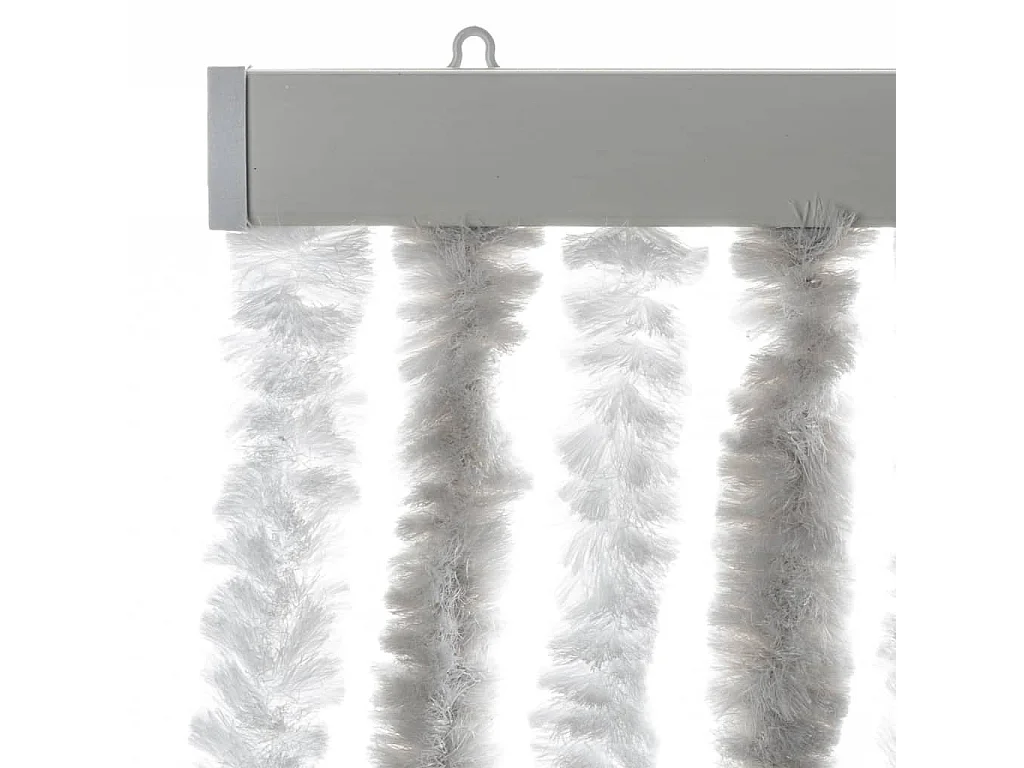 Cortina mosquiteira chenille cinza claro e branco 90x200 cm