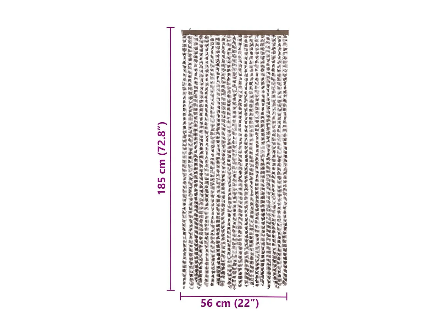 Mosquitera Chenilla gris y blanca 56x185 cm