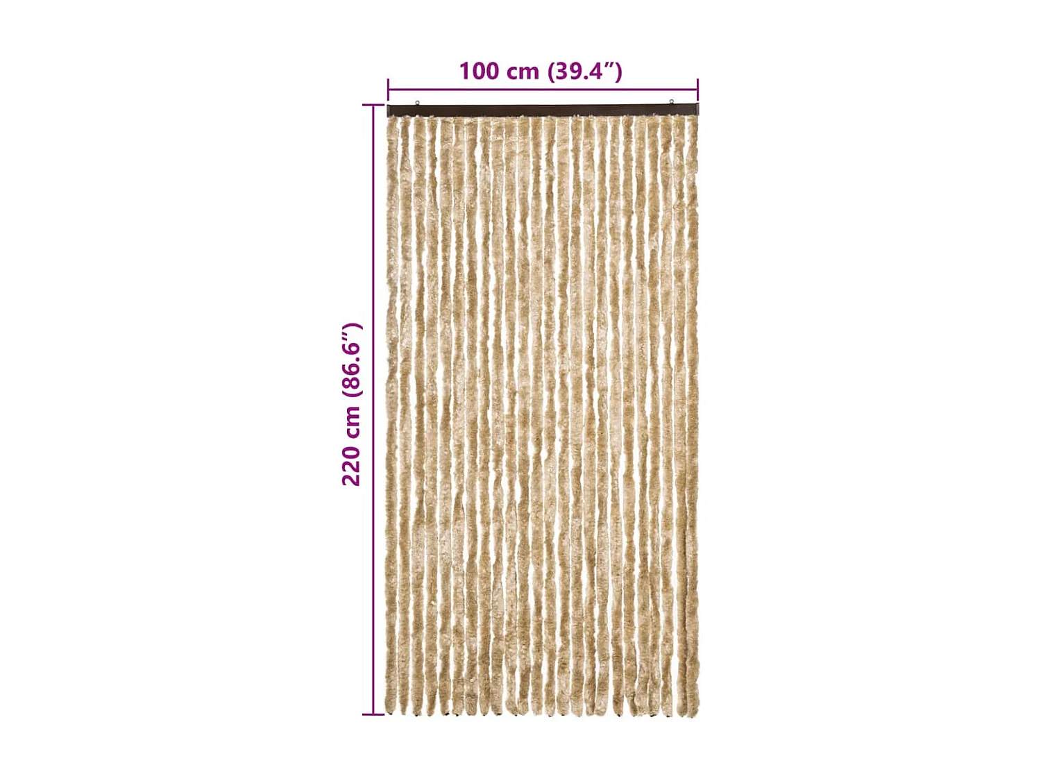 Mosquitera Chenilla Beige 100x220 cm