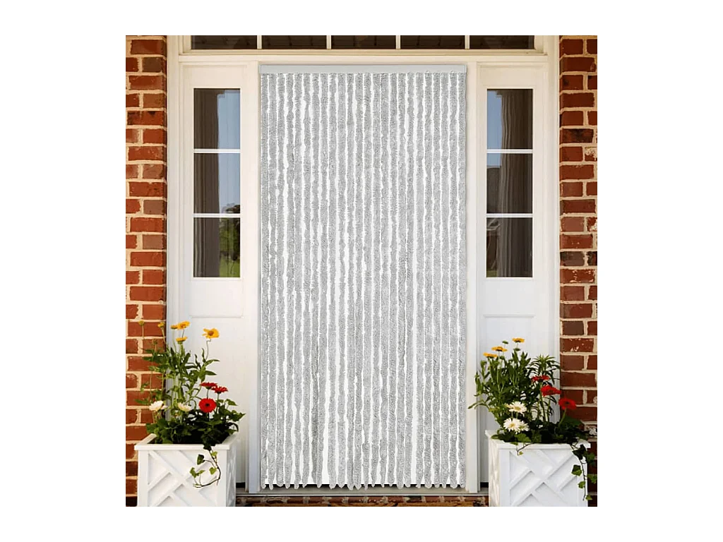 Rideau anti-mouches gris 100x220 cm chenille