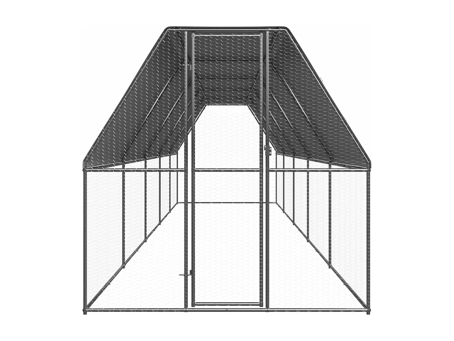 Galinheiro externo 2x10x2 m Aço galvanizado