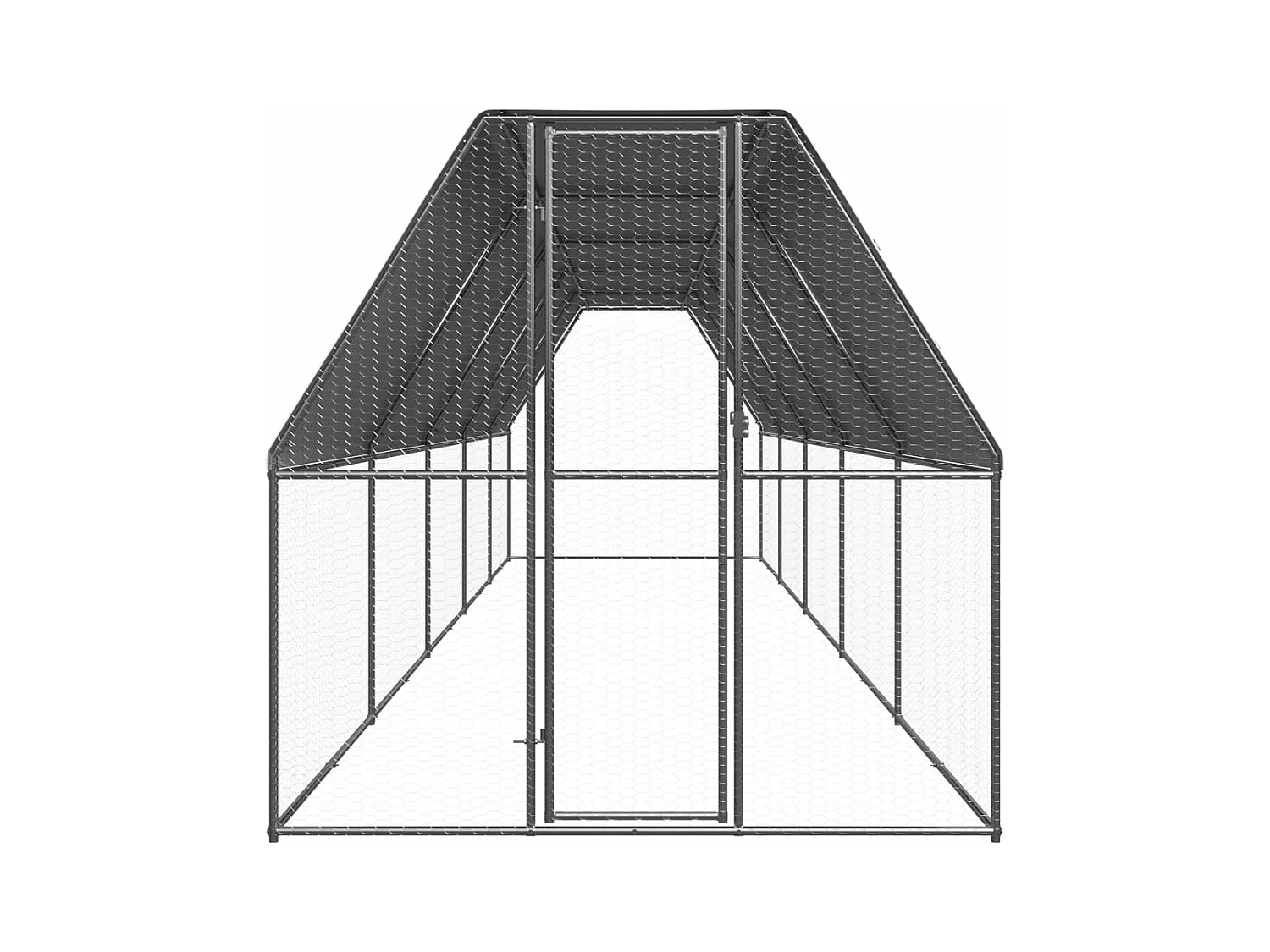 Poulailler d'extérieur 2x10x2 m Acier galvanisé