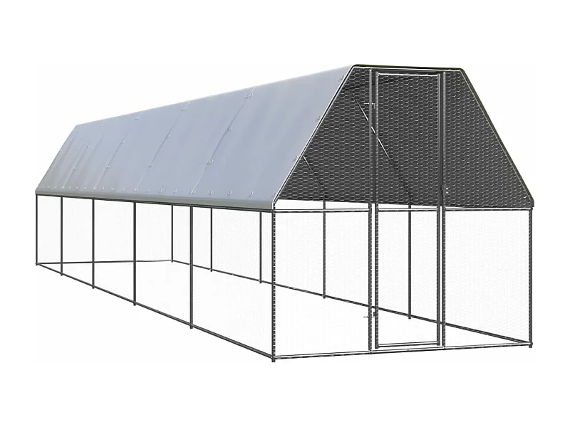 Pollaio da esterno 2x10x2 m Acciaio zincato