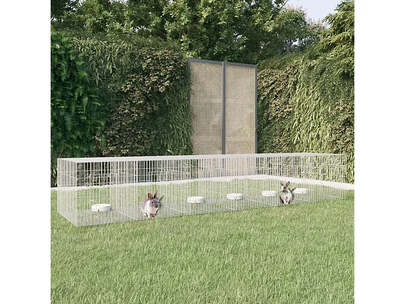 Konijnenhok 6 panelen 327x79x54 cm Gegalvaniseerd ijzer