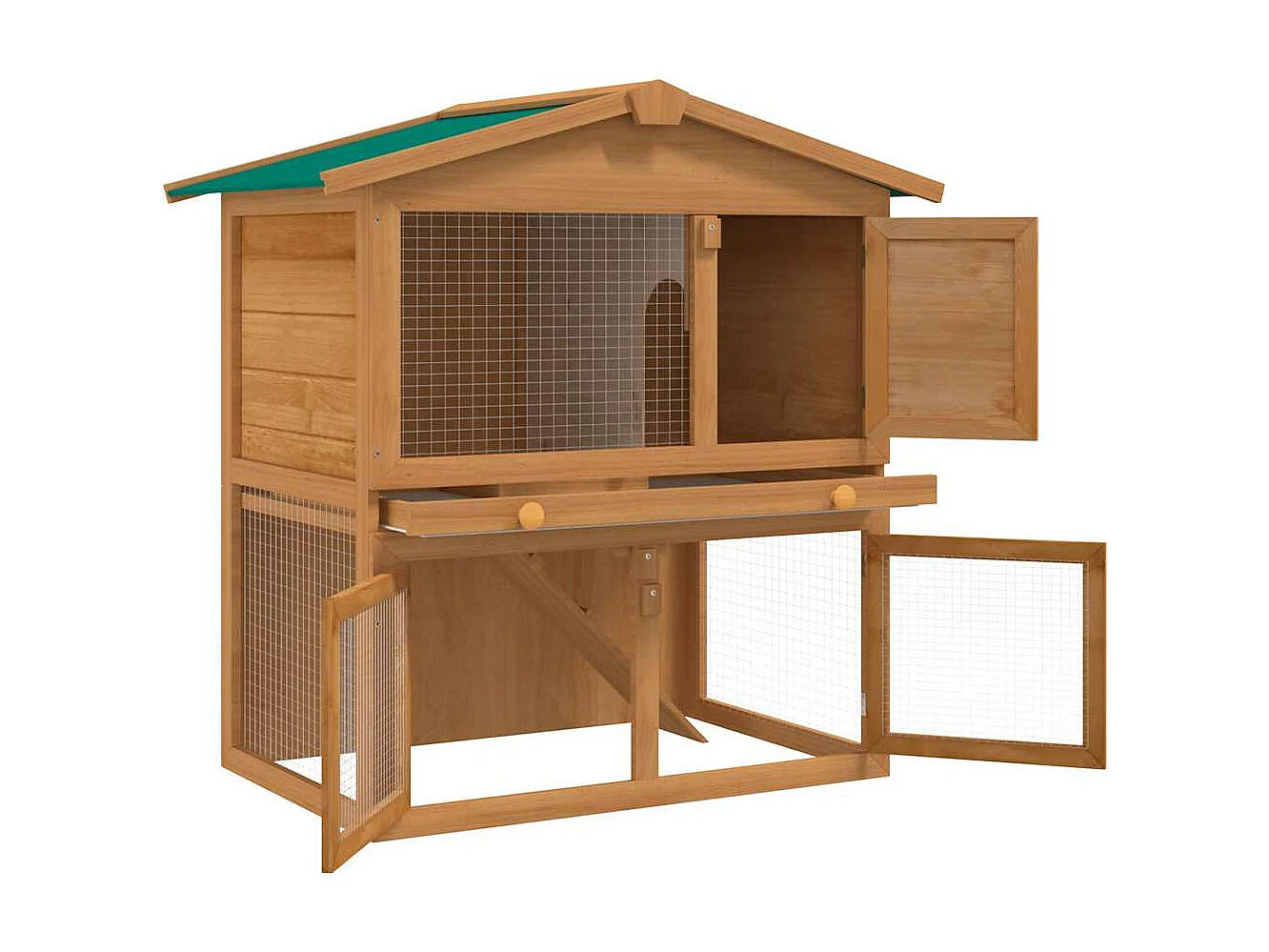 Clapier d'extérieur Enclos pour petits animaux 3 portes Bois