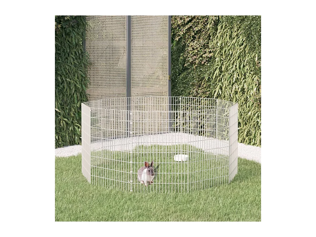 Enclos d'animaux en liberté 10 panneaux 54x80 cm fer galvanisé