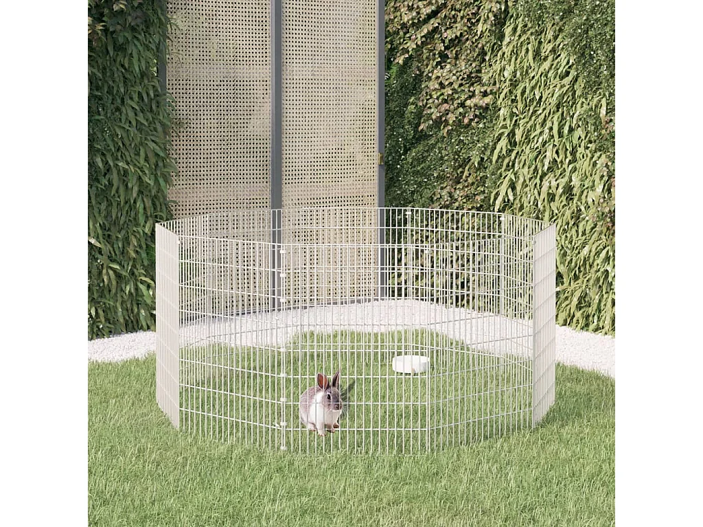 Enclos d'animaux en liberté 10 panneaux 54x80 cm fer galvanisé