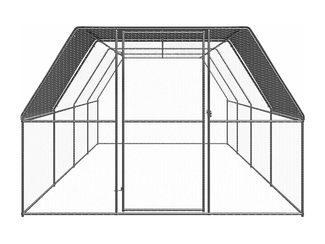 Poulailler d'extérieur 3x8x2 m Acier galvanisé