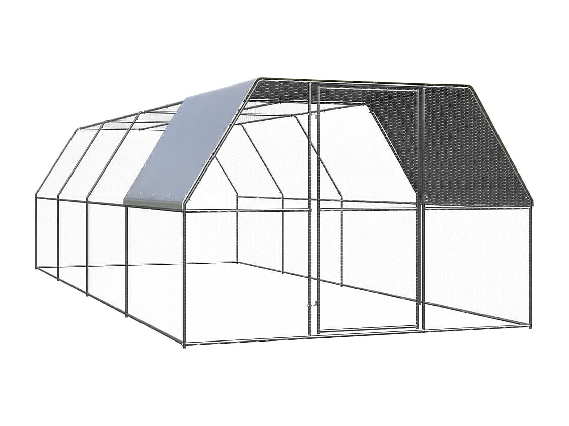 Galinheiro externo 3x8x2 m Aço galvanizado