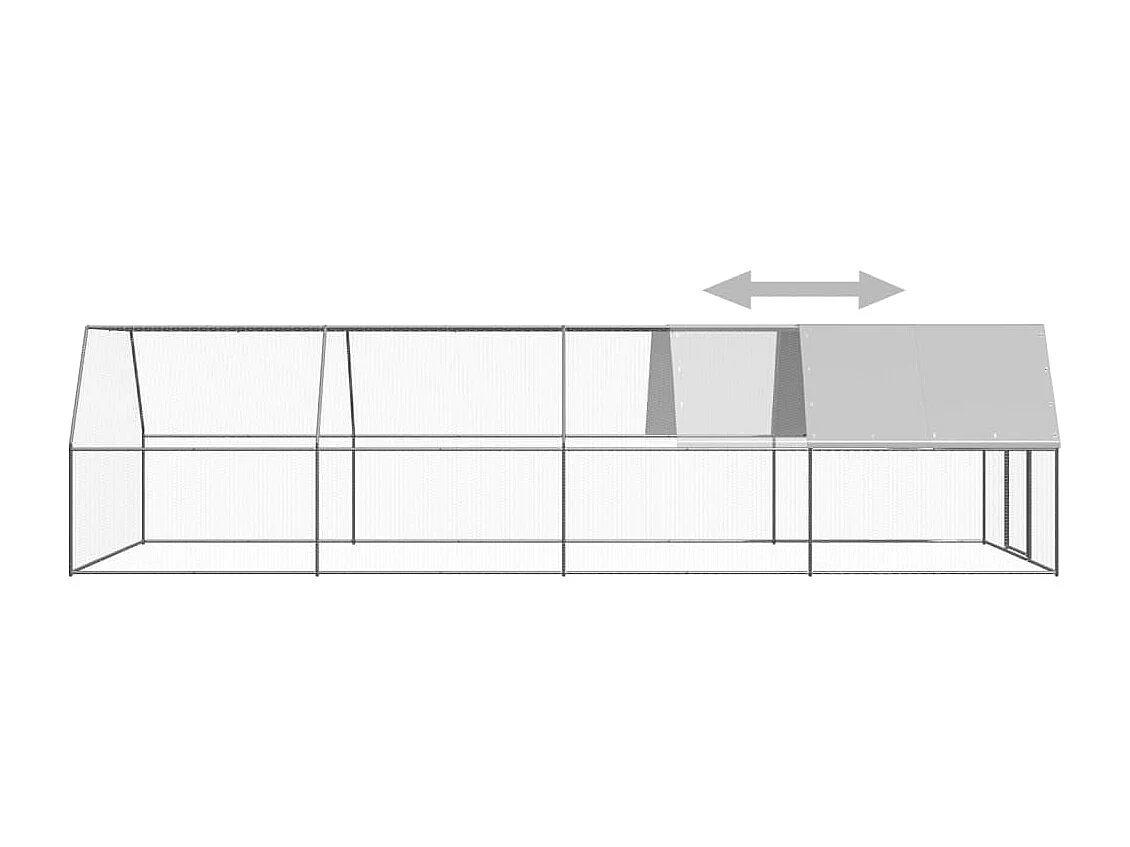 Galinheiro externo 3x8x2 m Aço galvanizado
