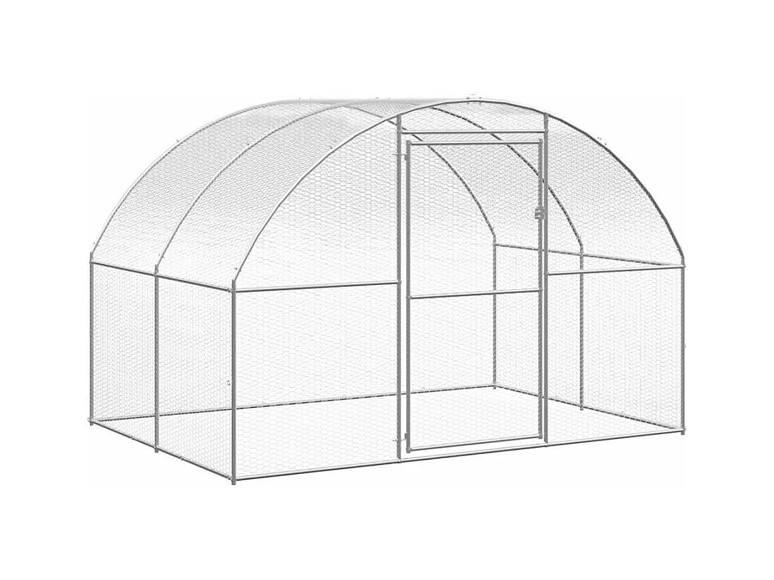 Pollaio da esterno 3x2x2 m Acciaio zincato