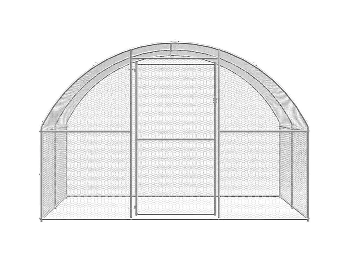 Pollaio da esterno 3x2x2 m Acciaio zincato