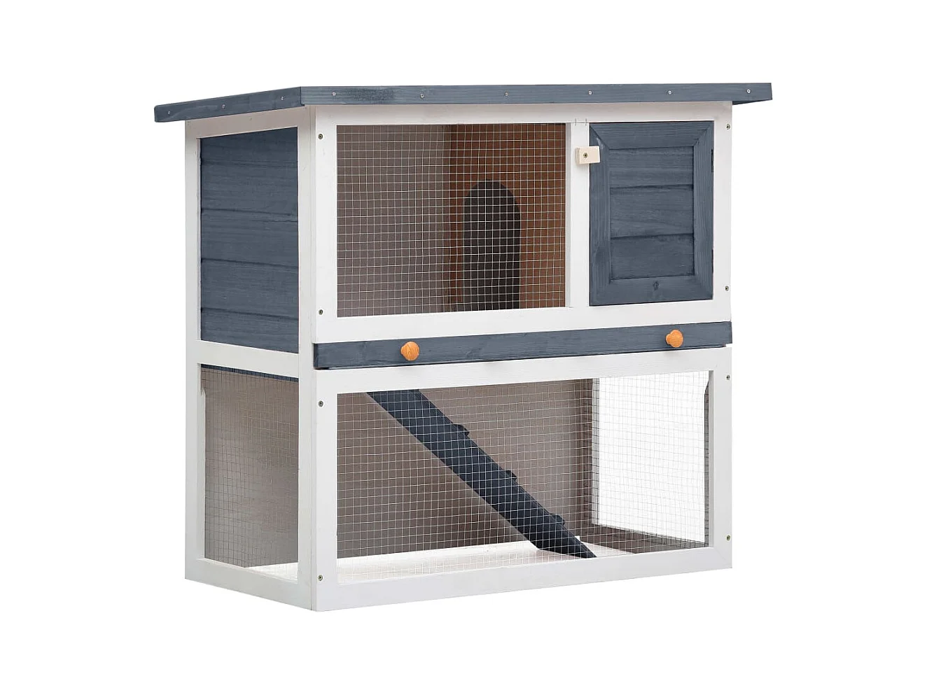 Clapier d'extérieur 1 porte Gris Bois