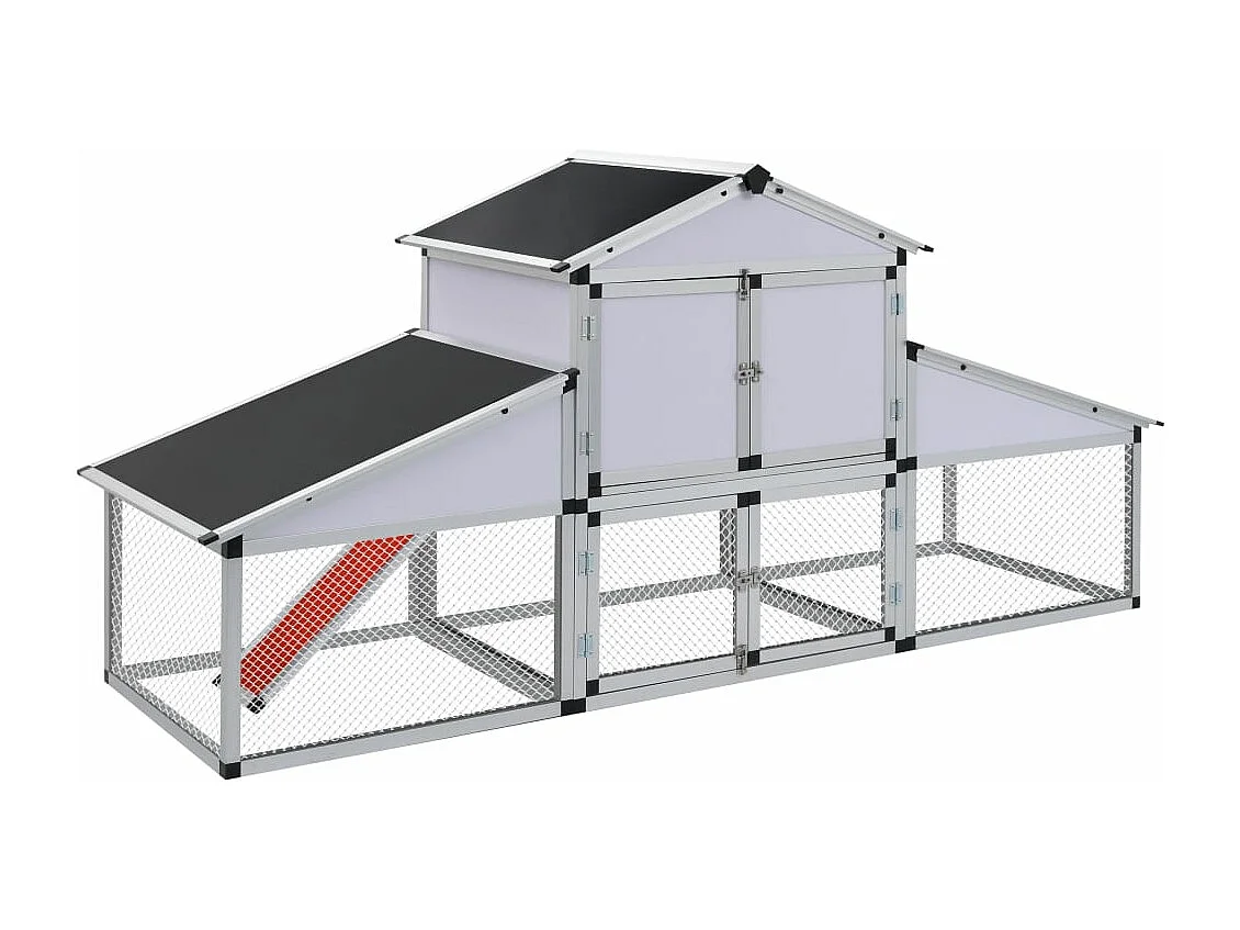 Gallinero con rampas y caja nido Aluminio