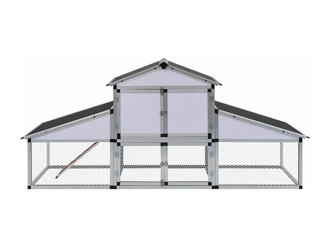 Gallinero con rampas y caja nido Aluminio