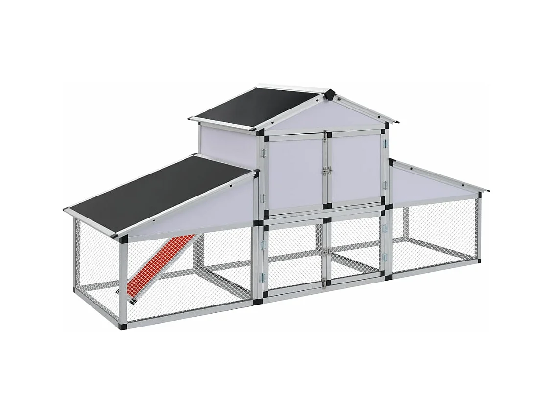 Poulailler avec rampes et nichoir Aluminium