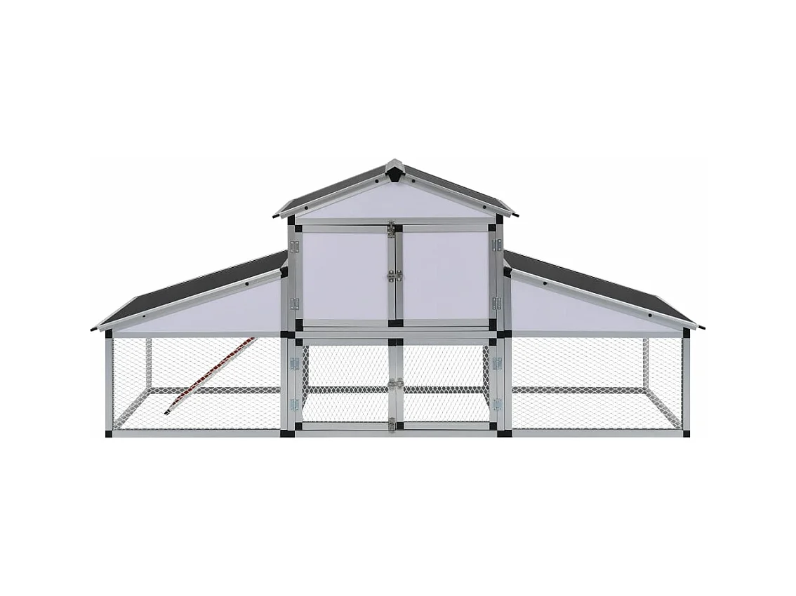 Poulailler avec rampes et nichoir Aluminium