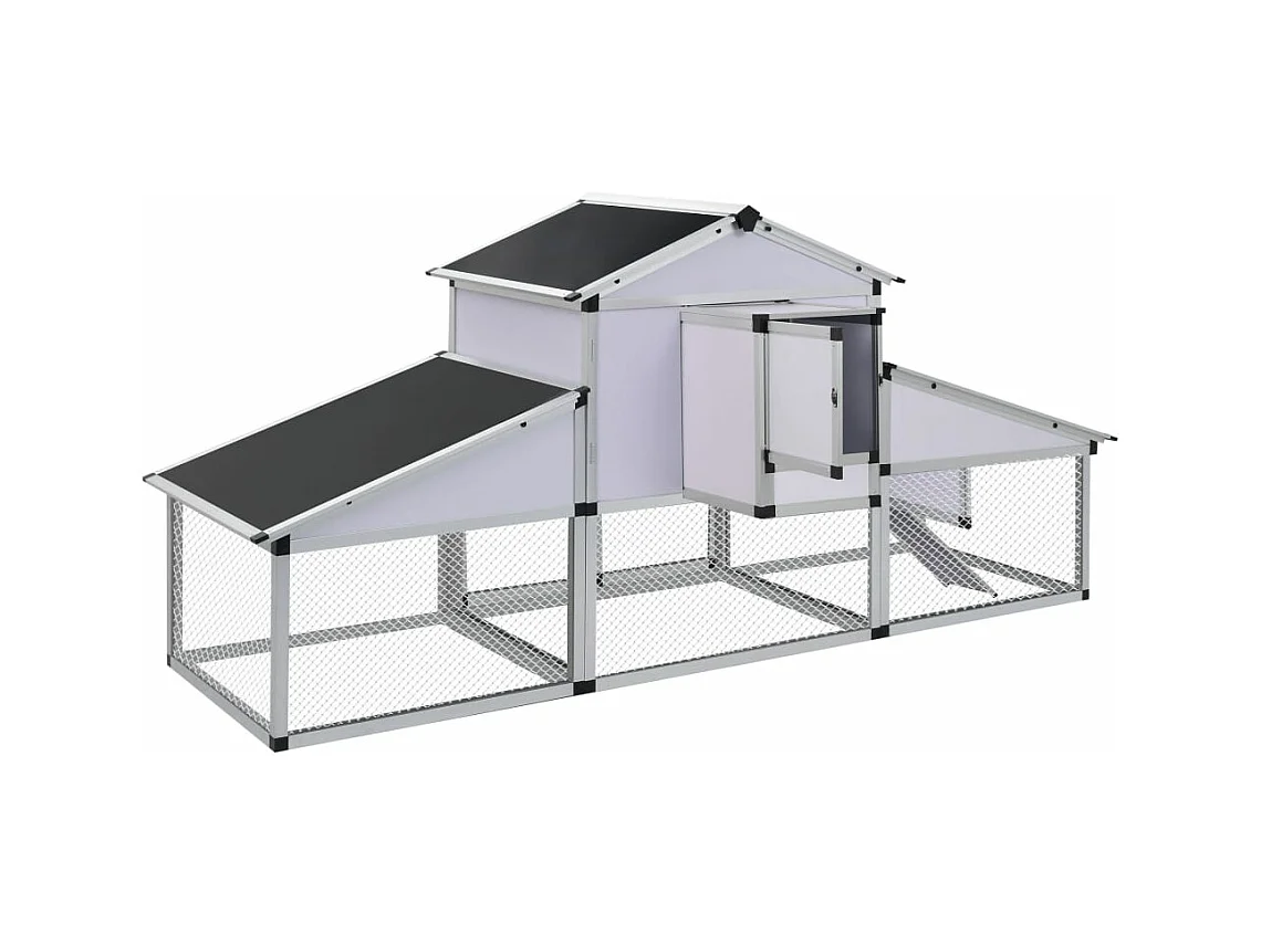 Poulailler avec rampes et nichoir Aluminium
