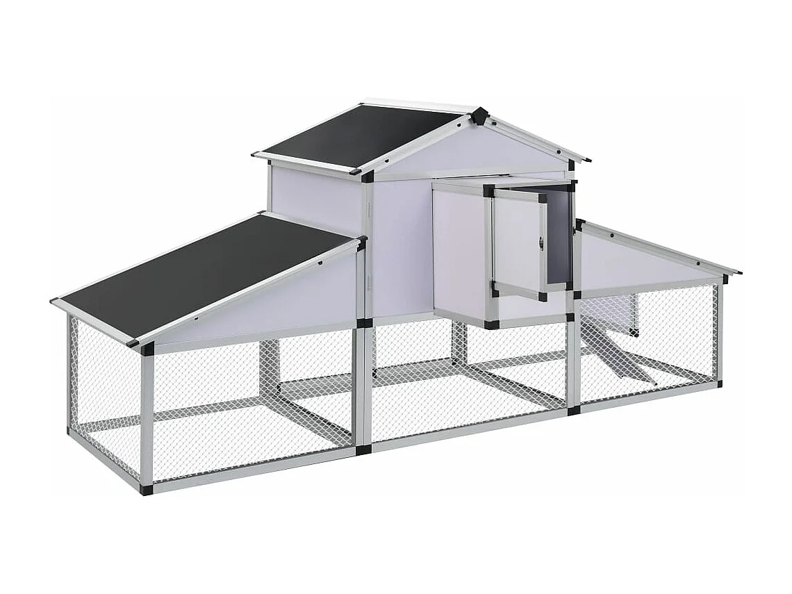 Poulailler avec rampes et nichoir Aluminium