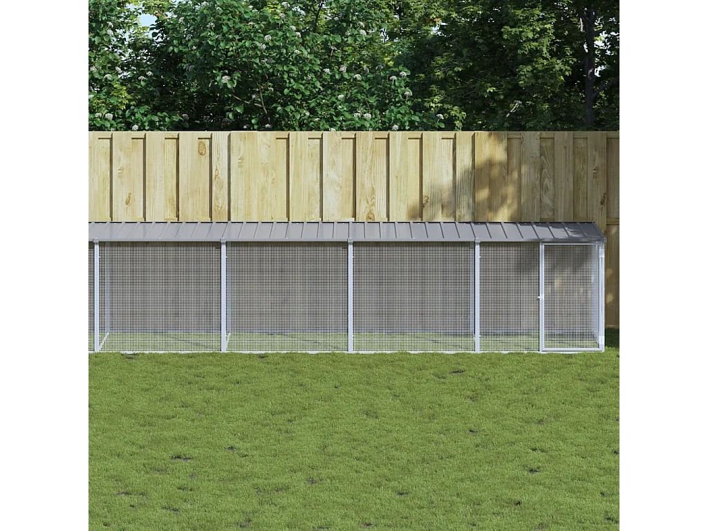 Galinheiro com telhado cinza claro 1003x98x90 cm aço galvanizado