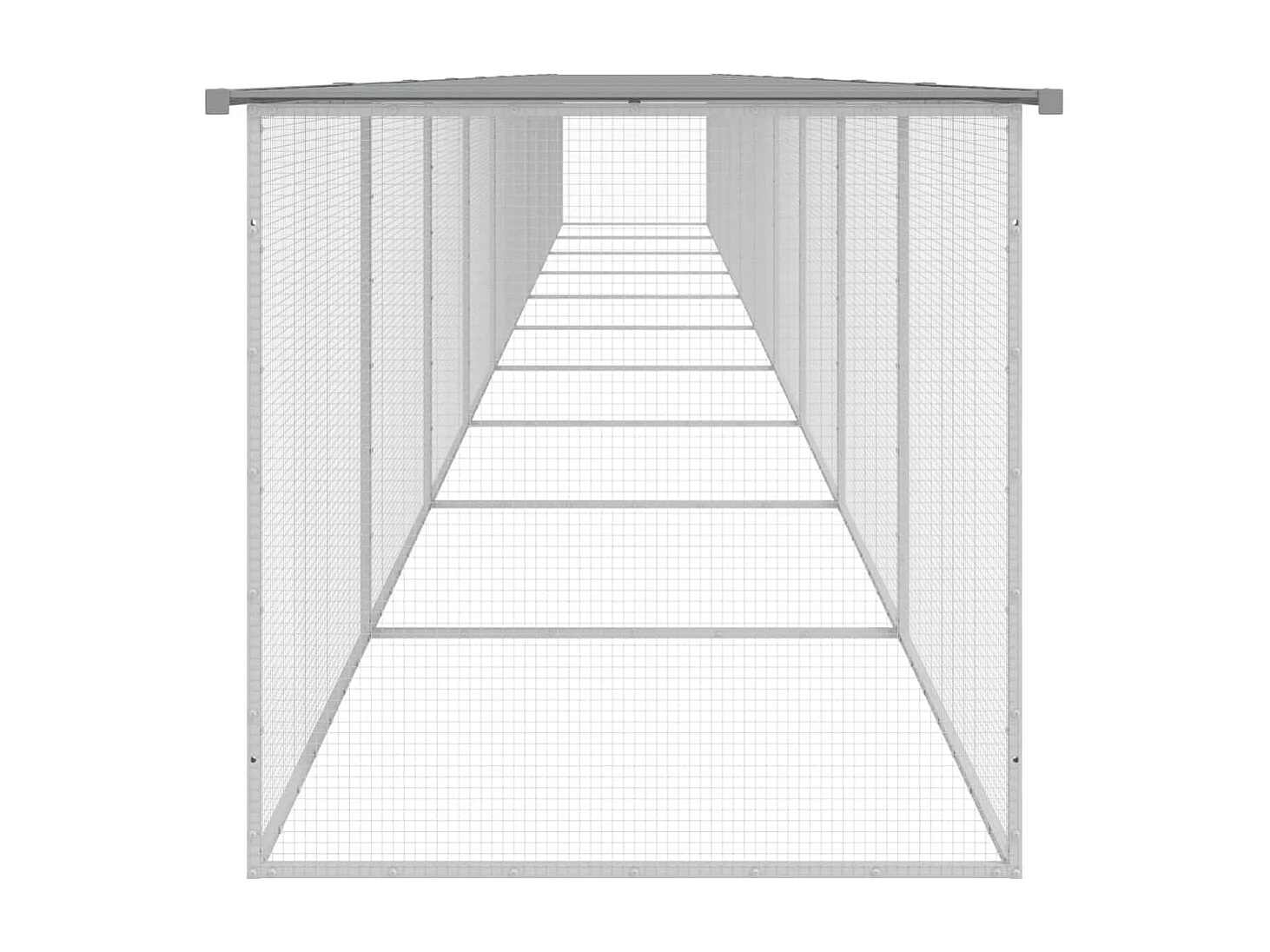 Galinheiro com telhado cinza claro 1003x98x90 cm aço galvanizado