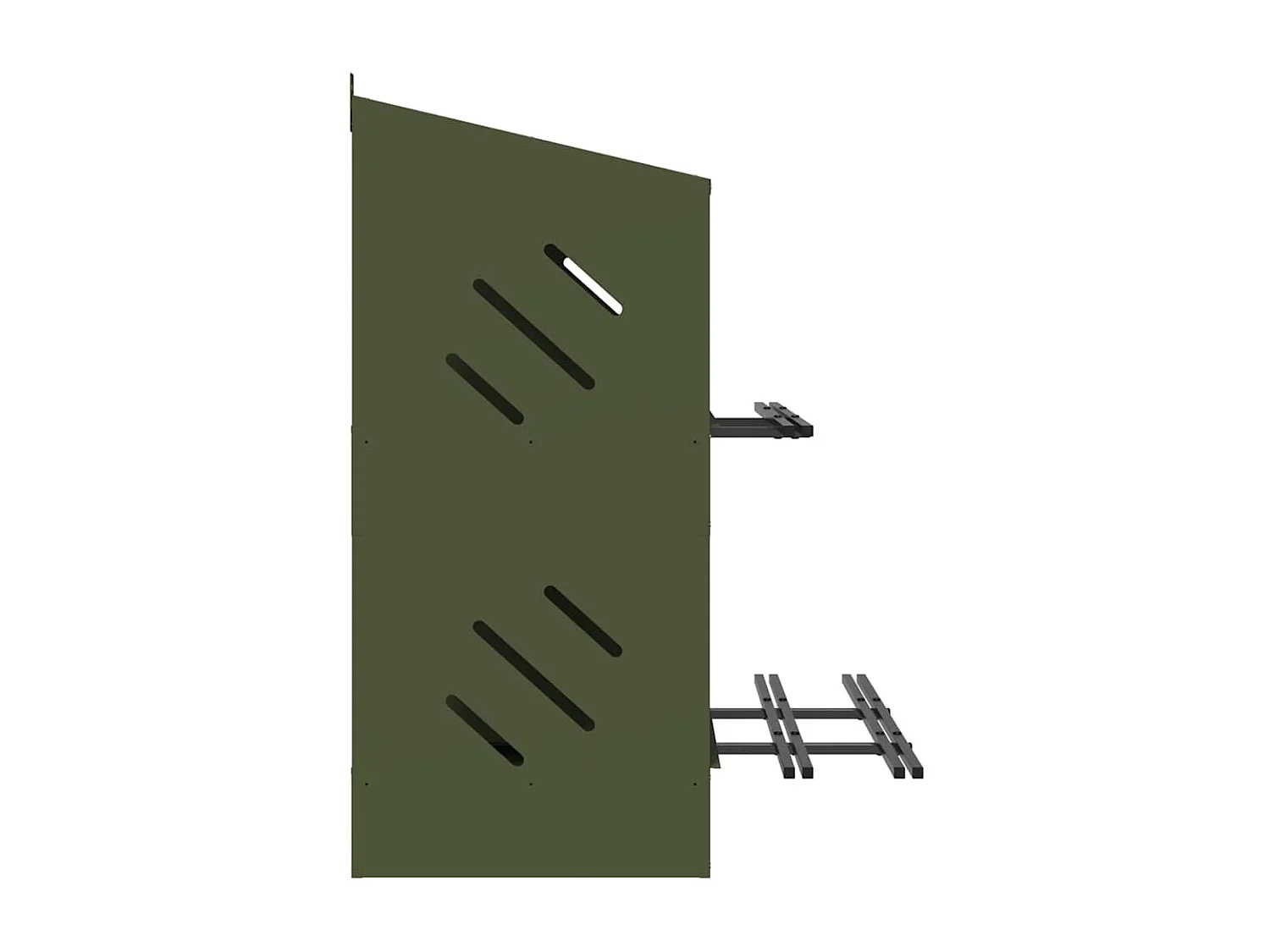 Nichoir à poules avec 6 compartiments vert olive métal